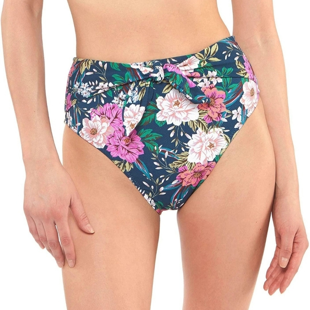 Jessica Simpson Contemporary Gardenia Paradise High Waisted Tie Swim Bottom